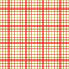 Christmas plaid seamless pattern, Red and green gingham printable repeat digital paper background for xmas decorations, fabric print 