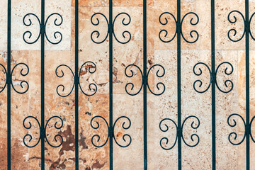 Wrought iron fence pattern as background