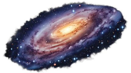 Fototapeta premium A galaxy isolated on transparent white background, clipping path