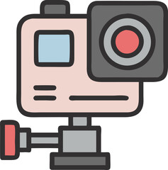 Vector of Action camera - Icon of a small, mountable camera for action footage.