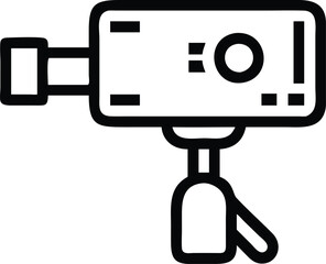 Vector of Action camera - Icon of a small, mountable camera for action footage.