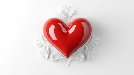 Vibrant Red Heart Icon Design in Modern Style