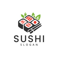 Sushi logo japanese traditional food symbol