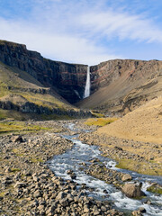 Hengifoss Waterfall in East Iceland
