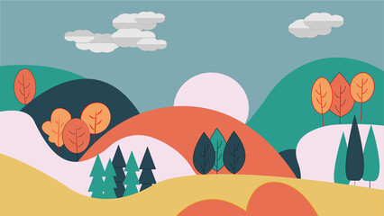 flat picture nature in illustrator