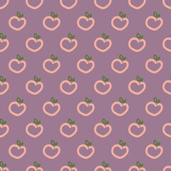 Seamless peach icon pattern. 이음새가없는 복숭아 아이콘 패턴