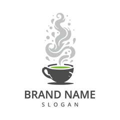 Tea logo design template, restaurant and cafe symbol