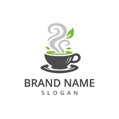 Tea logo design template, restaurant and cafe symbol