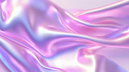 Fototapeta premium Pastel Holographic Satin Fabric in Pink and Purple Tones