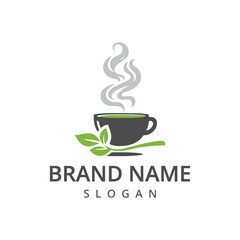 Tea logo design template, restaurant and cafe symbol