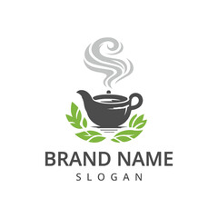 Tea logo design template, restaurant and cafe symbol