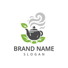 Tea logo design template, restaurant and cafe symbol