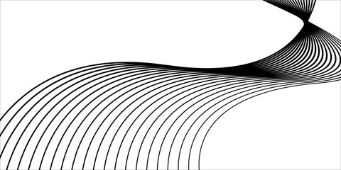 Vector illustration of black line waves on a white background