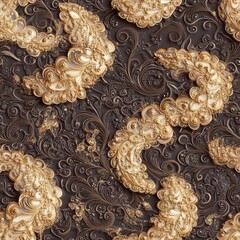 Intricate Gold Henna Style Pattern Design