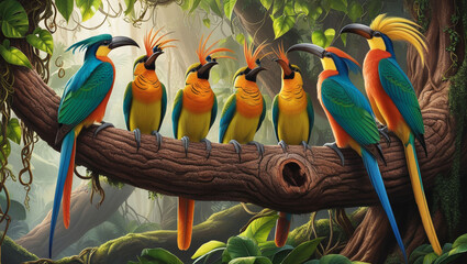 birds in the jungle