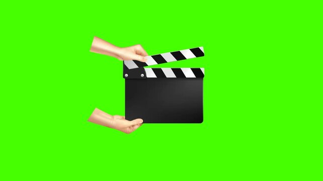 Animated Clapboard isolated on green screen