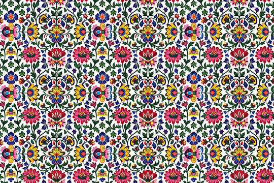 polish folk seamless texture pattern. background for cloth