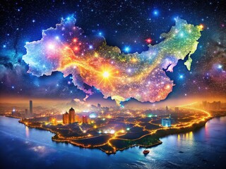 Obraz premium A mesmerizing night sky adorns China, painting a breathtaking canvas.