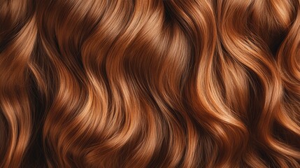Fototapeta premium A close-up of long, wavy brown hair