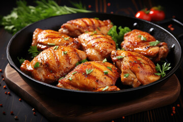 generated illustration of raw and marinated chicken tight