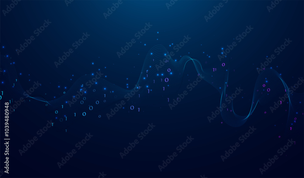 Poster abstract data transmission visualization. big data analytics representation. futuristic network. gra