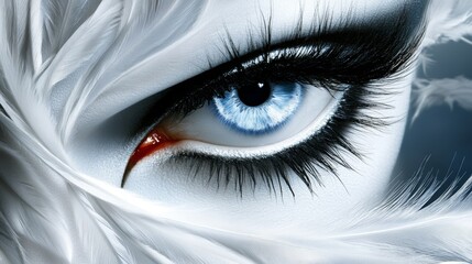 Fototapeta premium white feather beside it, tear streaking inside