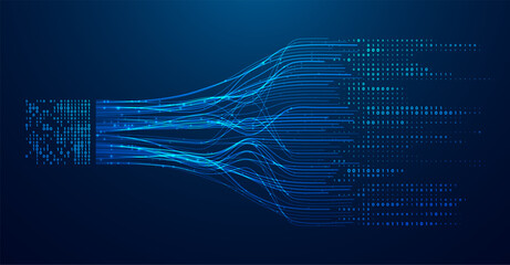 Abstract infographics visualization. Big data code representation. Futuristic network or business analytics. Graphic concept for your design.