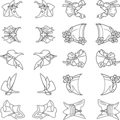 Decorative lace frames design set isolated on white background.