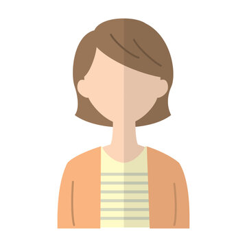 recommend clip art: 若い女性の人物アイコンのイラスト　シルエット　顔なしフラットデザイン