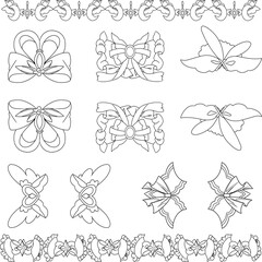 frame and border with ribbon bow designs