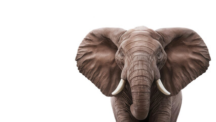  Full body of an elephant stand on white background. 
