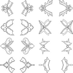 Decorative lace frames design set isolated on white background. Vector illustration.