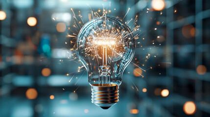 Illuminating innovation the dynamic dance of light and energy captured in a sparkling lightbulb