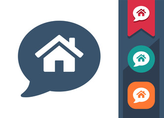 Real Estate, Chat Bubble, House Icon