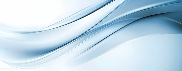 Fototapeta premium Smooth Blue Waves on White Background