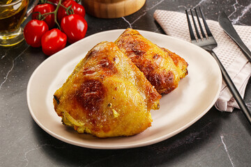 Roasted chicken thigh with spices