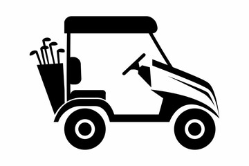 golf cart icon logo concept black vector	