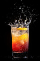 Tequila Sunrise Drink with Vibrant Color Splash