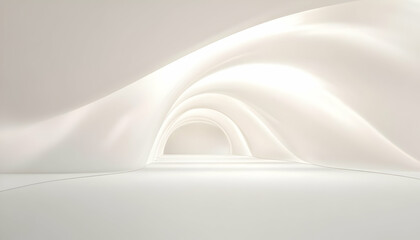 Fototapeta premium Soft White Curves on Minimal Background