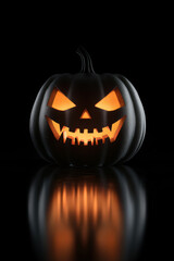 Fototapeta premium Spooky Halloween Pumpkin in the Dark