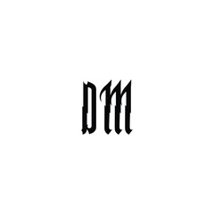 DM monogram logo design letter text name symbol monochrome logotype alphabet character simple logo
