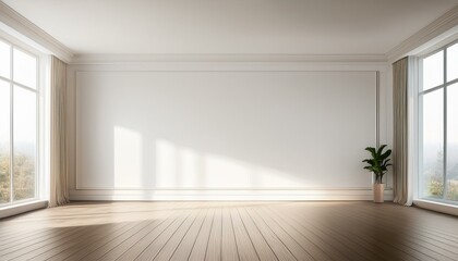 White interior with empty white wall