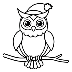 Festive Christmas Owl Vector Illustration