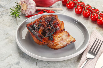 Roasted pork knuckle with bone
