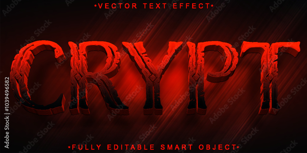 Poster crypt vector fully editable smart object text effect