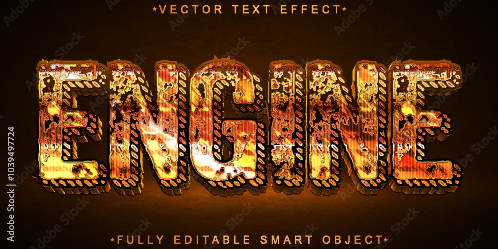 Poster engine vector fully editable smart object text effect