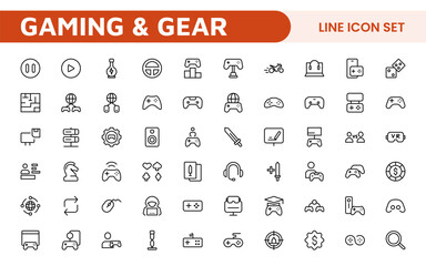 Gaming Icon Set. Vibrant and dynamic icons for game design, streaming, and e-sports branding, perfect for creating immersive interfaces and enhancing your gaming projects.