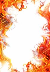 frame of fire on white background.
