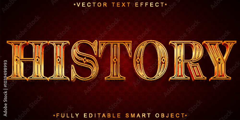 Poster shiny historic vector fully editable smart object text effect