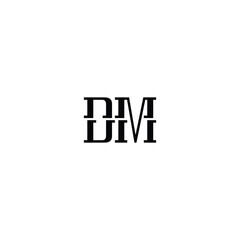 DM monogram logo design letter text name symbol monochrome logotype alphabet character simple logo